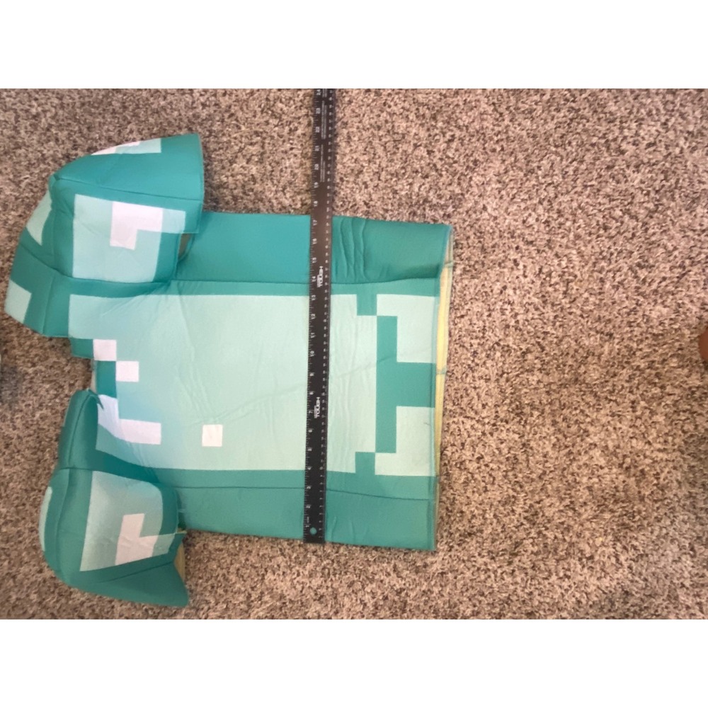 Minecraft Diamond Armor Deluxe Kids Costume 3pc Set Teal Blue Size M 7-8 - Picture 3 of 7